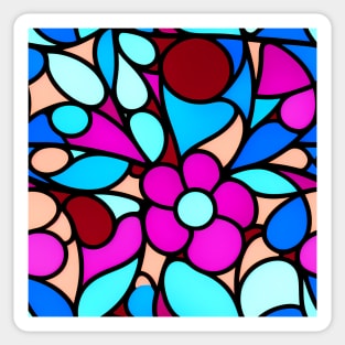 Pink Flower - Stained Glass Design Pattern Sticker